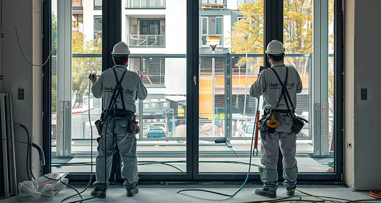 Patio Door Glass Replacement with Built-In Blinds in Haines City, FL